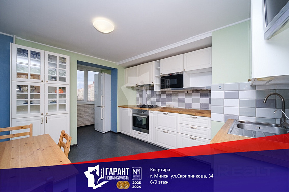 3-комн.квартира с большой кухней, ул.Скрипникова, 34