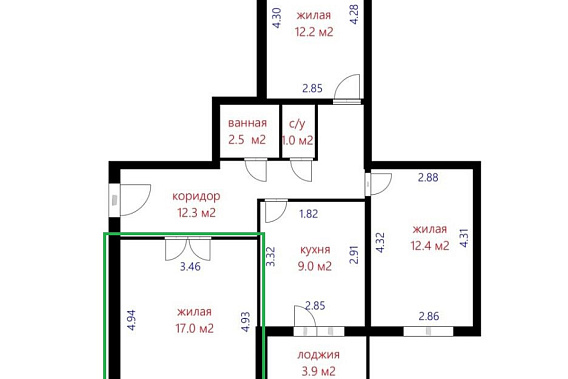 Продам комнату в 3-комнатной квартире, Минский р-н, д. Боровляны